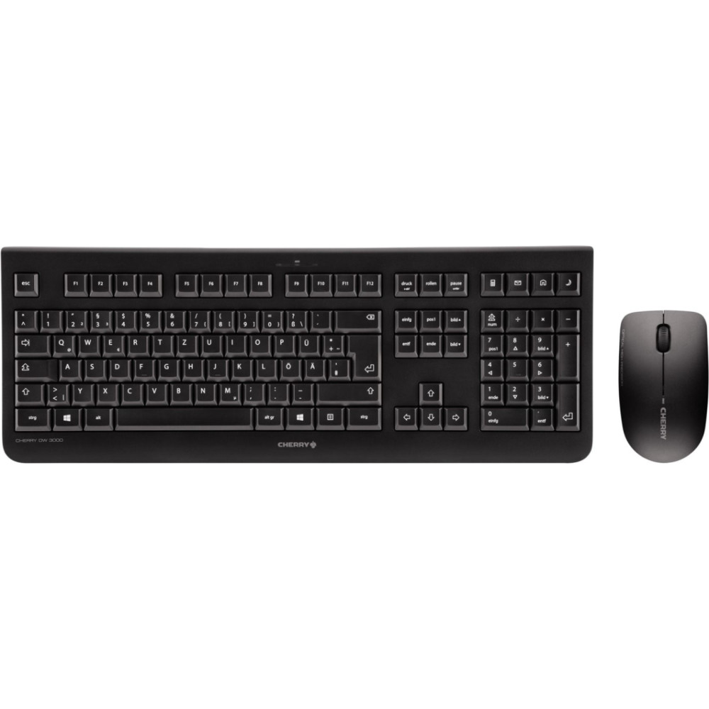 Cherry DW 3000 keyboard Mouse included Office RF Wireless QWERTZ Czech Black