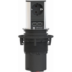 Bachmann ELEVATOR 1xCEE7/3 USB Charger, Power 2.0m CEE7/7