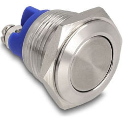 Delock Push Button for Installation 16 mm 2 x Screw Terminal actuator flat