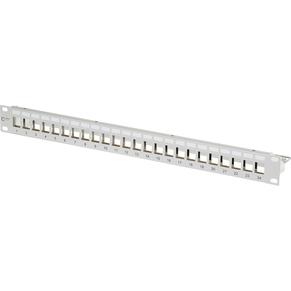 Metz Connect Keystone 19 inch module frame 1RU, 24 port grey unequipped, shielded
