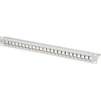 Metz Connect Keystone 19 inch module frame 1RU, 24 port grey unequipped, shielded