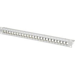 Metz Connect Keystone 19 inch module frame 1RU, 24 port grey unequipped, shielded