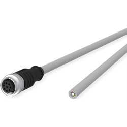 Metz Connect M12 Sensor-/Aktorleitung, A-kodiert, M12 Buchse gerade - freies Leitungsende, grau, 10 m