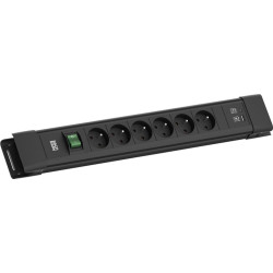 Bachmann CONNECTUS 6xUTE, 1xSchalter 1xUSB A/C 22W 2,0m CEE7/7 Schwarz