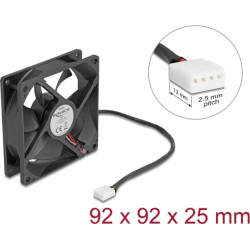 Delock Axial Fan 12 V DC, 92 x 92 x 25 mm black