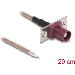 Delock Antenna Cable FAKRA D jack to open wires RG-316 20 cm 2 prepunched holes