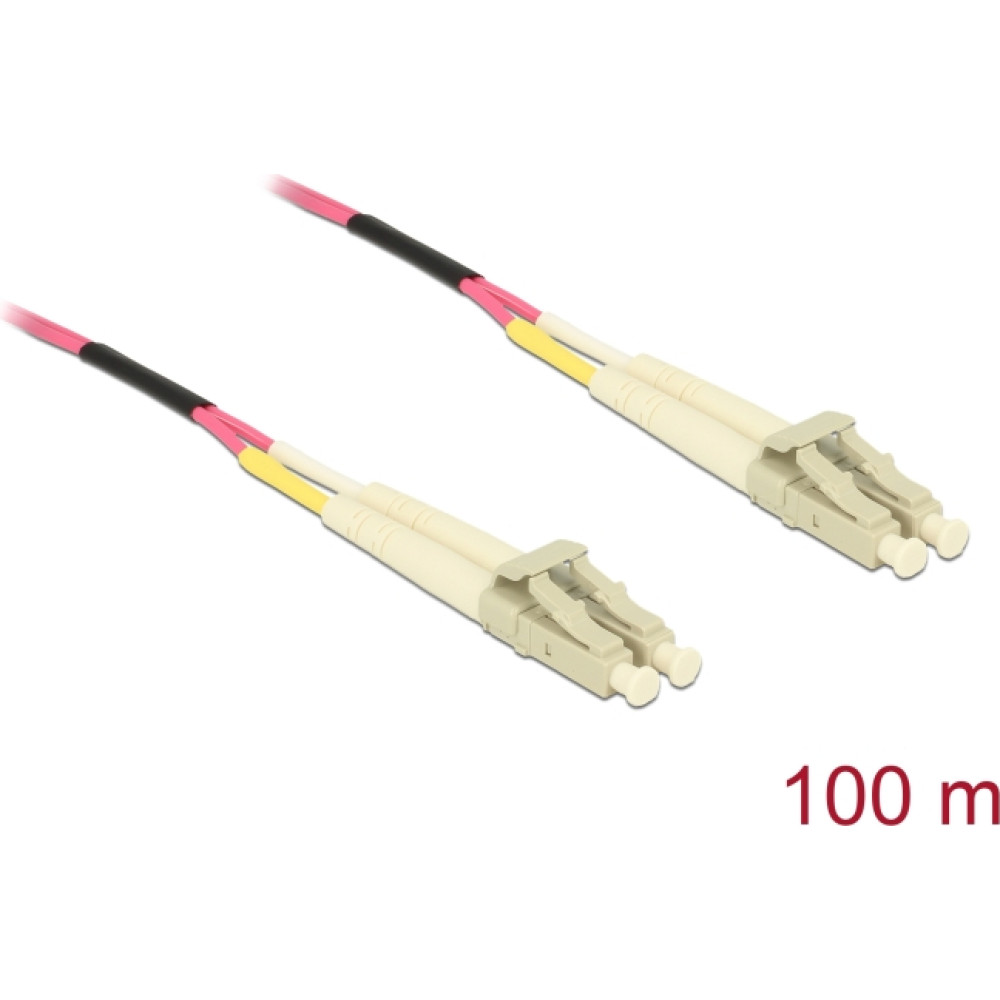 Delock Cable Optical Fibre LC Duplex Multi-mode OM4 100 m