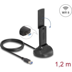 Delock Wi-Fi 6 Dual Band WLAN USB Adapter AX1800 (1201 + 574 Mbps)