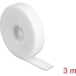 Delock Hook-and-loop tape on roll L 3 m x W 20 mm white
