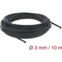 Delock Braided Sleeve stretchable 10 m x 3 mm black
