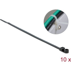 Delock Cable Tie with Fastening Eyelet L 160 x W 4.8 mm black 10 pieces