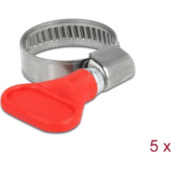 Delock Butterfly Hose Clamp stainless steel 400 SS 16 - 25 mm 5 pieces red