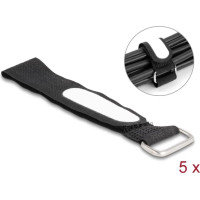 Delock Hook-and-loop cable tie with loop and label tap L 203 x W 20 mm black 5 pieces