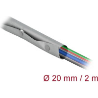 Delock Cable protection sleeve with snap button fastener heat-resistant 2 m x 20 mm grey / black