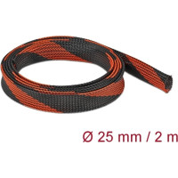Delock Braided Sleeve stretchable 2 m x 25 mm black-red