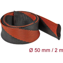 Delock Braided Sleeve stretchable 2 m x 50 mm black-red