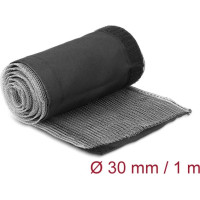 Delock EMI Shielding braided sleeve with hook-and-loop fastener heat resistant 1 m x 30 mm black
