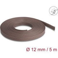 Delock Braided Sleeve rodent resistant stretchable 5 m x 12 mm brown