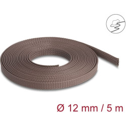 Delock Braided Sleeve rodent resistant stretchable 5 m x 12 mm brown