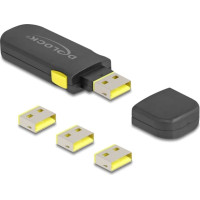 Delock USB Port Blocker Set for USB Type-A female port 4 pieces + Lock tool