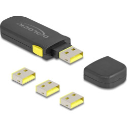 Delock USB Port Blocker Set for USB Type-A female port 4 pieces + Lock tool