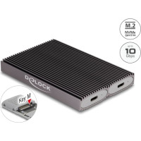 Delock External USB Type-C™ Dual Combo Enclosure for 2 x M.2 NVMe PCIe or SATA SSD - tool free