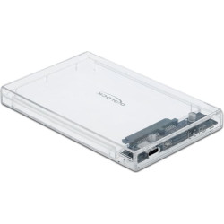 Delock External Enclosure for 2.5″ SATA HDD / SSD with USB Type-C™ female transparent - tool free