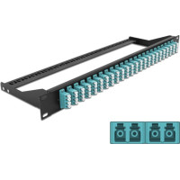 Delock 19&Prime; Fibre Patch Panel 24 port LC Quad aqua