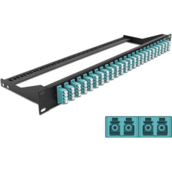 Delock 19″ Fibre Patch Panel 24 port LC Quad aqua