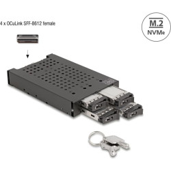 Delock 3.5″ Mobile Rack for 4 x M.2 NVMe SSD with OcuLink SFF-8612 connector
