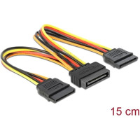 Delock Cable Power SATA 15 pin plug > 2 x Power SATA 15 pin receptacle 15 cm