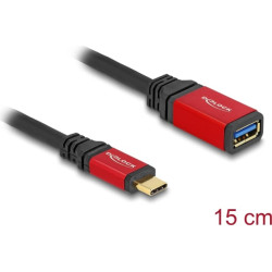 Delock USB 10 Gbps Adapter USB Type-C™ male to USB Type-A female 15 cm red metal
