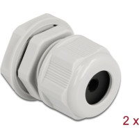 Delock Cable Gland PG13.5 for round cable grey 2 pieces