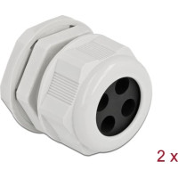 Delock Cable Gland PG29 for round cable with four cable entries grey 2 pieces