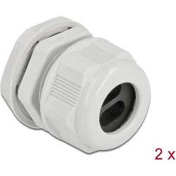 Delock Cable Gland PG21 for flat cable with two cable entries grey 2 pieces
