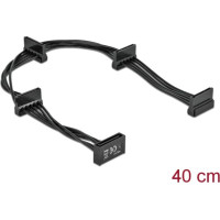 Delock Cable Power SATA 15 pin plug > 4 x SATA 15 pin receptacle 40 cm black