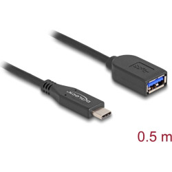 Delock USB 10 Gbps Coaxial Cable USB Type-C™ male to Type-A female 50 cm
