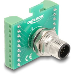 Delock M12 Transfer Module Adapter 17 pin A-coded male to 18 pin terminal block for installation