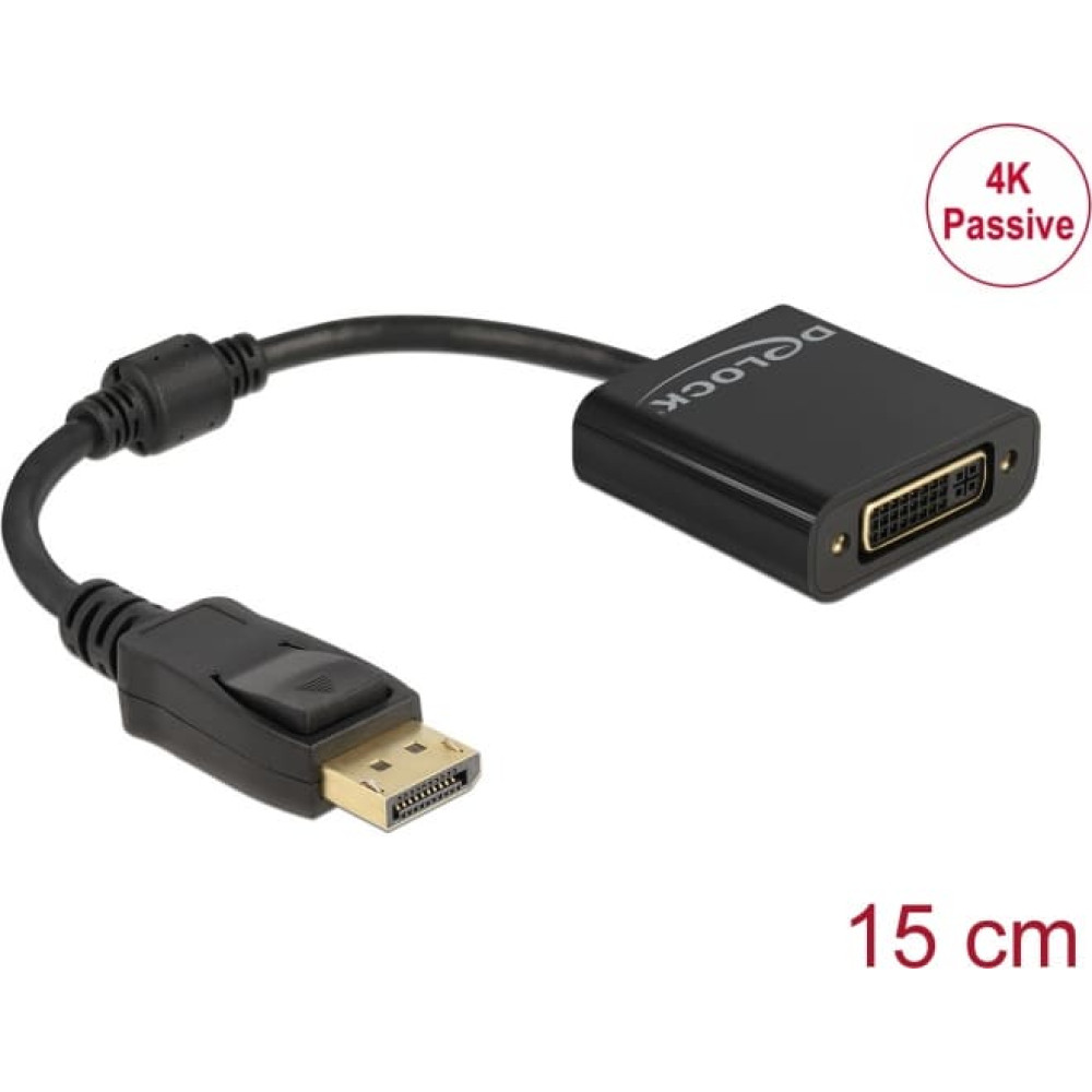 Delock Adapter DisplayPort 1.2 male to DVI female 4K Passive black