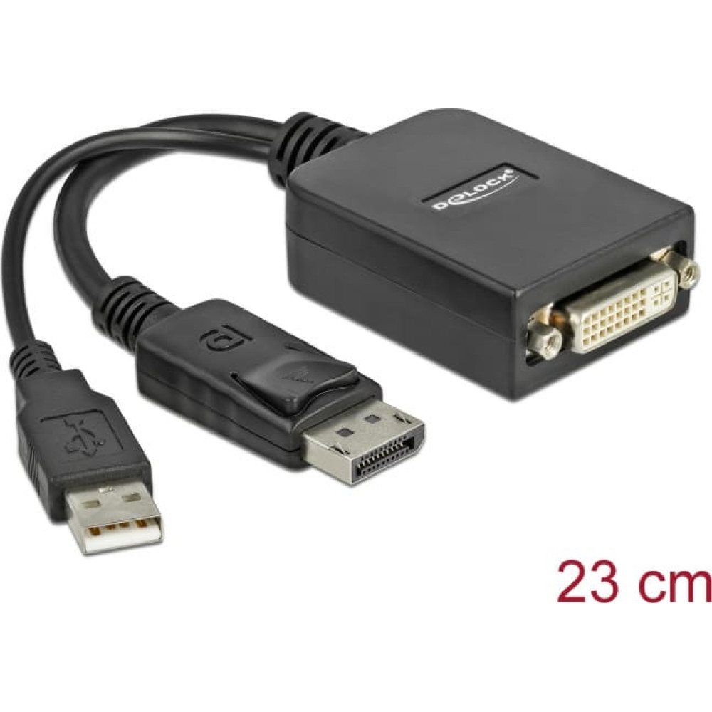 Delock Adapter DisplayPort 1.1 male > DVI female Active black