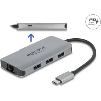 Delock USB 3.2 Gen 1 Hub with 4 Ports and Gigabit LAN and PD
