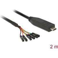 Delock Converter USB Type-C™ 2.0 male to LVTTL 3.3 V 6 pin pin header female separate 2.0 m