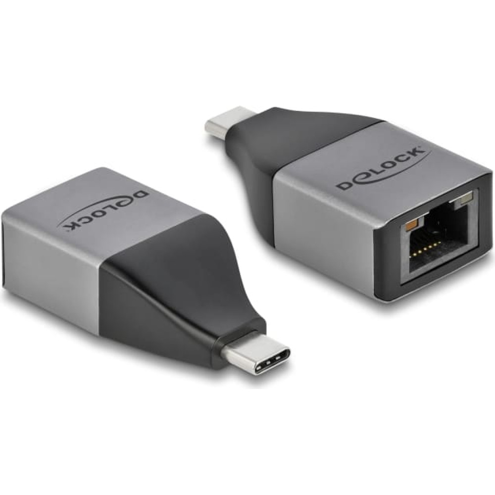 Delock USB Type-C™ Adapter to Gigabit LAN 10/100/1000 Mbps – compact design