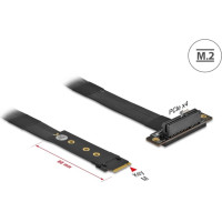 Delock M.2 Key M to PCIe x4 NVMe Adapter angled with 20 cm cable