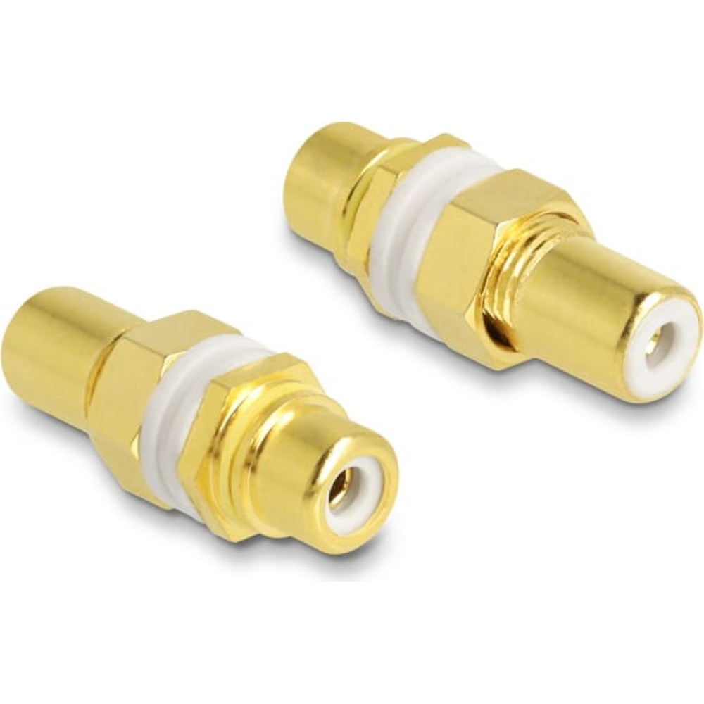 Delock Audio Adapter RCA female to female for installation, white ring