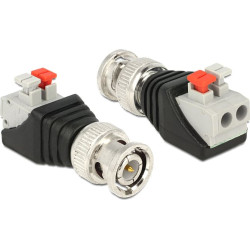 Delock Adapter BNC male  Terminal Block with push button 2 pin