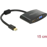 Delock Adapter mini DisplayPort male > HDMI / VGA female black