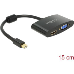 Delock Adapter mini Displayport 1.1 male  HDMI  VGA female black