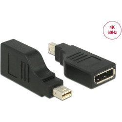 Delock Adapter mini DisplayPort 1.2 male > DisplayPort female 4K 90° turned black