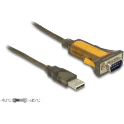 Delock Adapter USB 2.0 Type-A male > 1 x Serial RS-232 DB9 extended temperature range